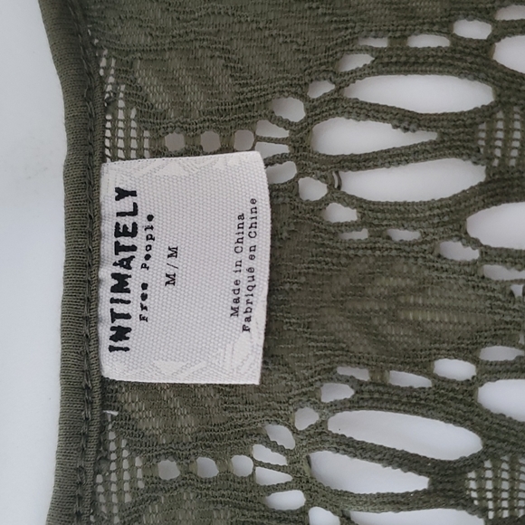 Intimately Free People Lace Crop Top Size M in Olive - Picture 2 of 7